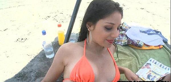  Tiny latina teen babe gets fucked on beach 18
